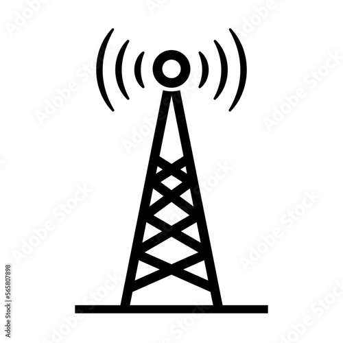 Radio tower. Base station for television and cellular operator. Vector.