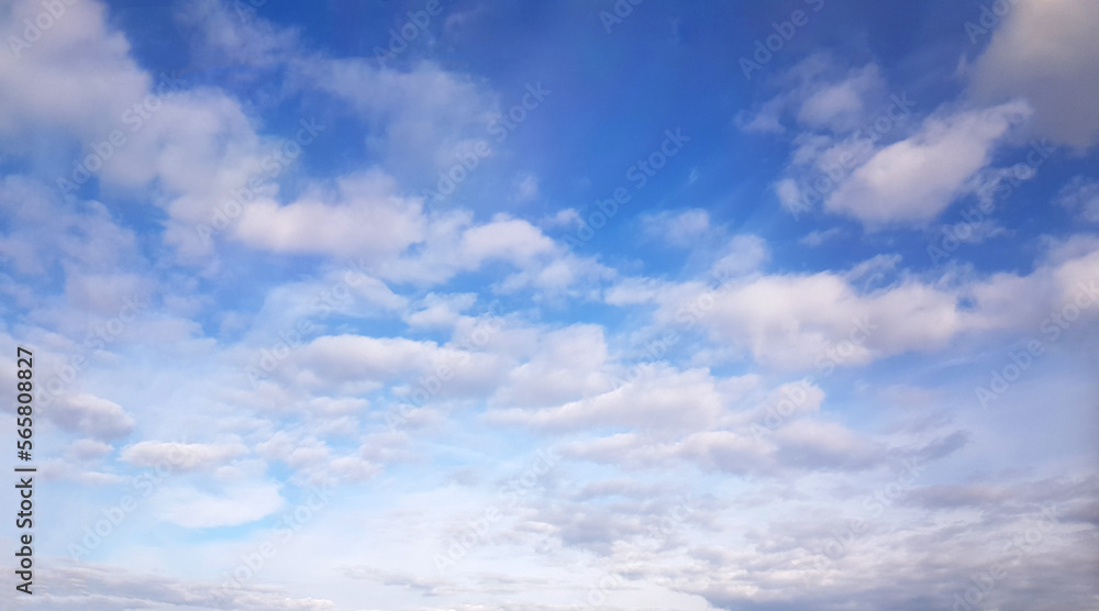 Panoramic sky with fluffy cloud.
