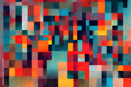 abstract background with squares colors generative Ai