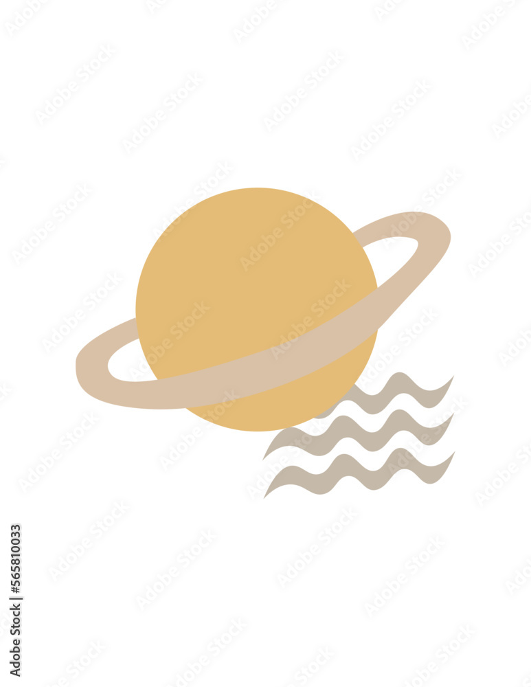 illustration of a aesthetic saturn