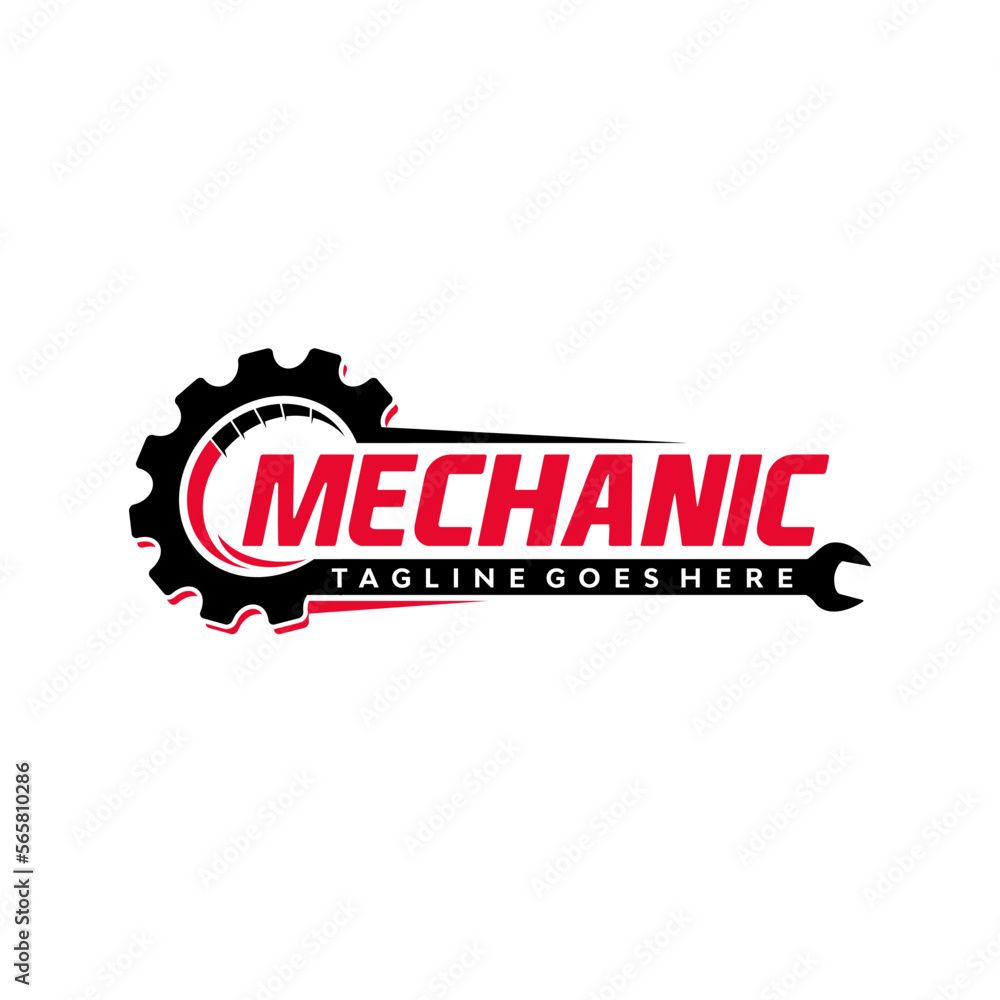 gear and wrench mechanic logo design. Vector illustration gear and gear and wrench mechanic logo design. Vector illustration gear and