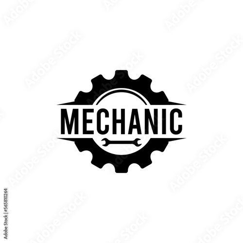 gear and wrench mechanic logo design. Vector illustration gear and wrench mechanic. modern logo design vector icon template