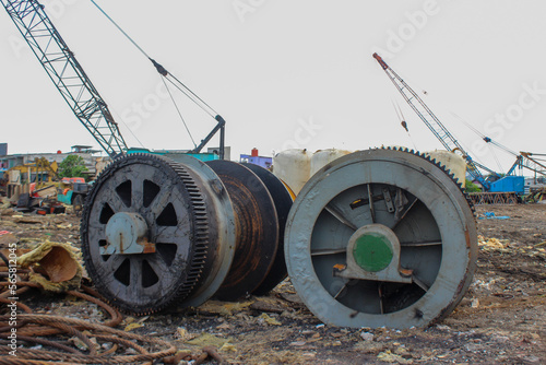 junk from container port equipment photo