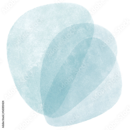Light blue watercolor element isolated on transparent background 