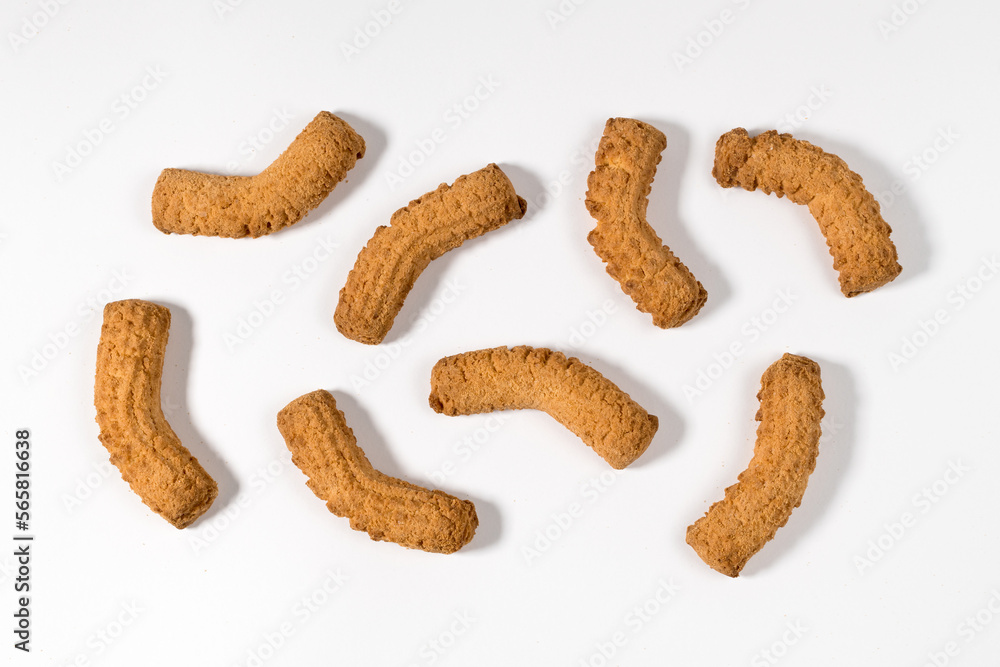 Shortbread biscuits on white background Shortbread biscuits on white background