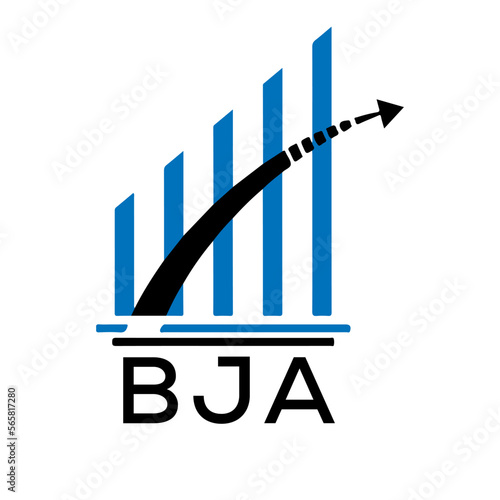 BJA letter logo. BJA blue image on white background. BJA vector logo design for entrepreneur and business. BJA best icon.
 photo