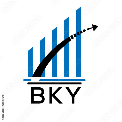 BKY letter logo. BKY blue image on white background. BKY vector logo design for entrepreneur and business. BKY best icon.
 photo