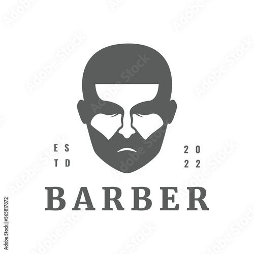 Free Download men head face bearded cool barbershop logo design stylish salon haircut illustration vector - GFXLoad