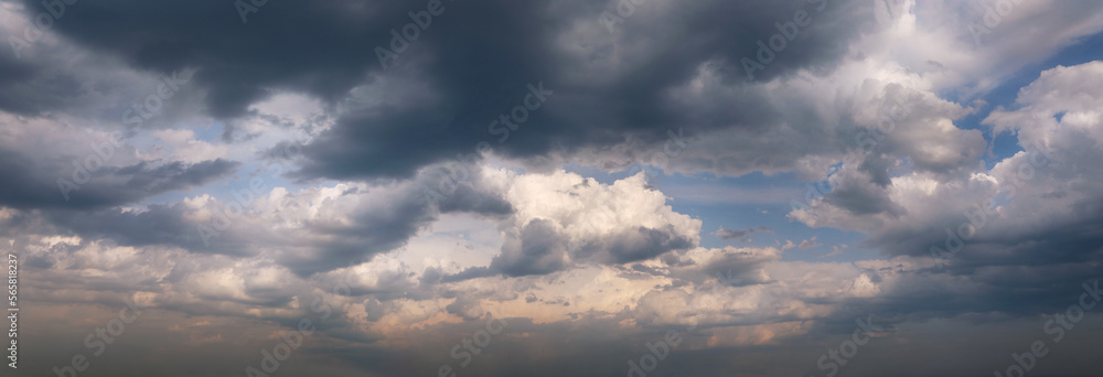 Blue sky panorama with clouds