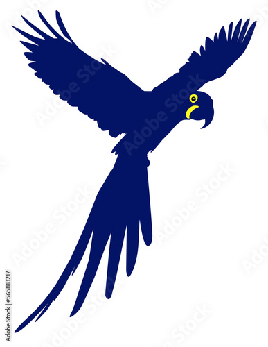 Flying Macaw Bird Silhouette for Logo, Pictogram, Art Illustration, Website or Graphic Design Element. Format PNG © Berkah Visual