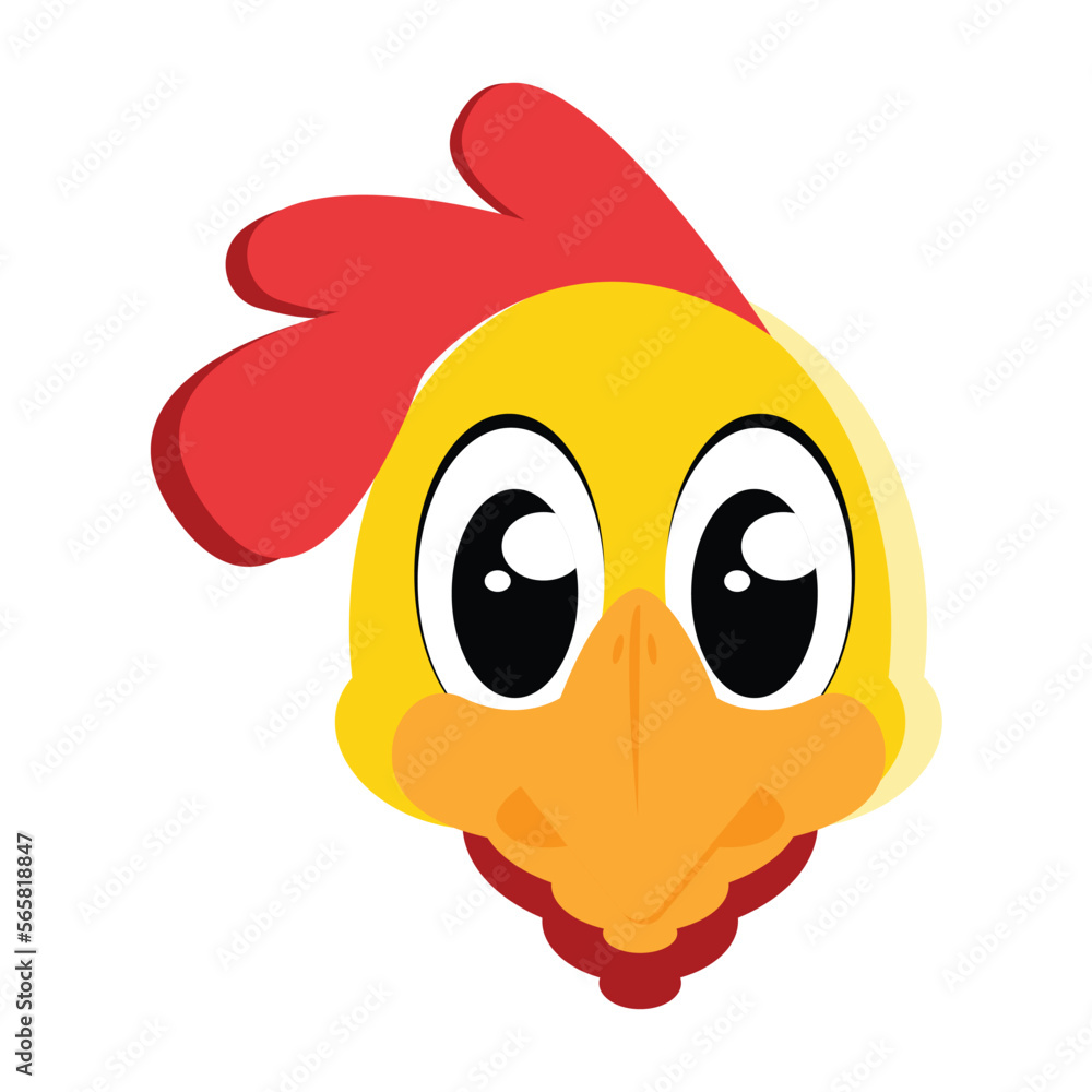 face cute chicken illustration