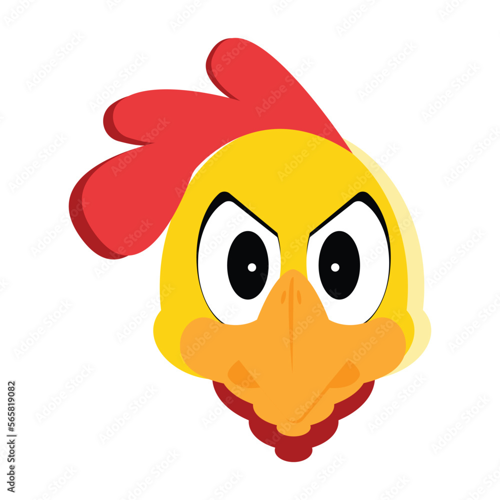 face angry chicken illustration