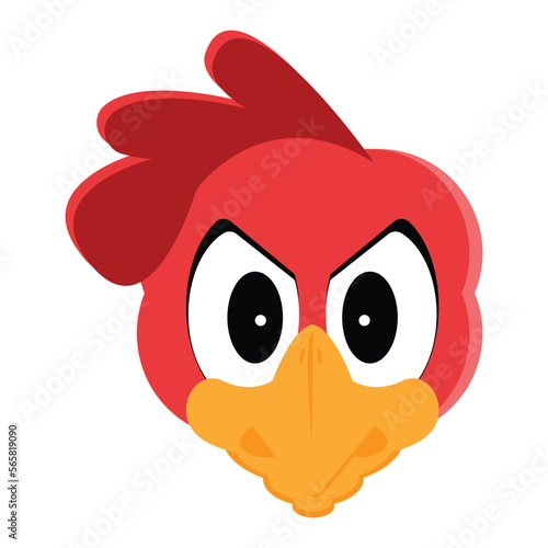 face rooster angry illustration