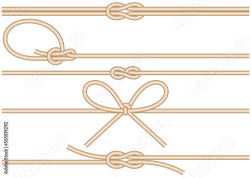 いろいろなヒモの結び目のセット