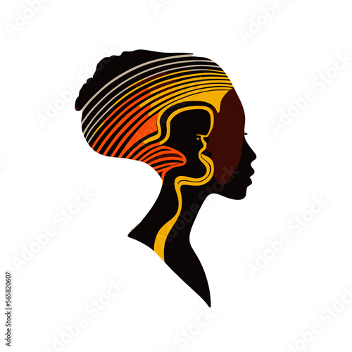 Beautiful black afro women illustration, African woman artwork vector