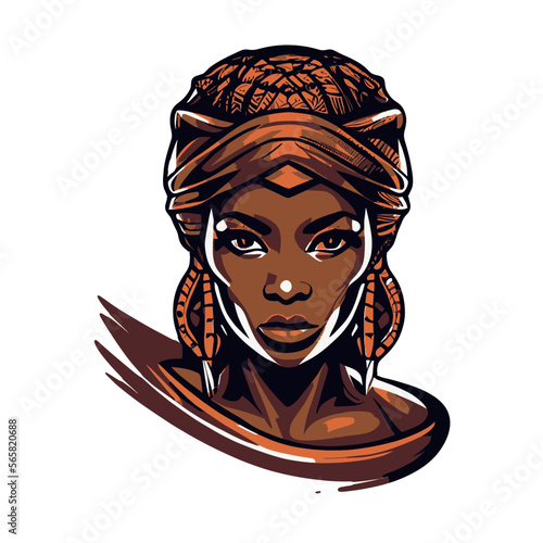 Beautiful black afro women illustration, African woman artwork vector