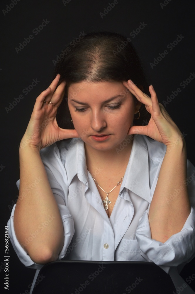 woman with headache