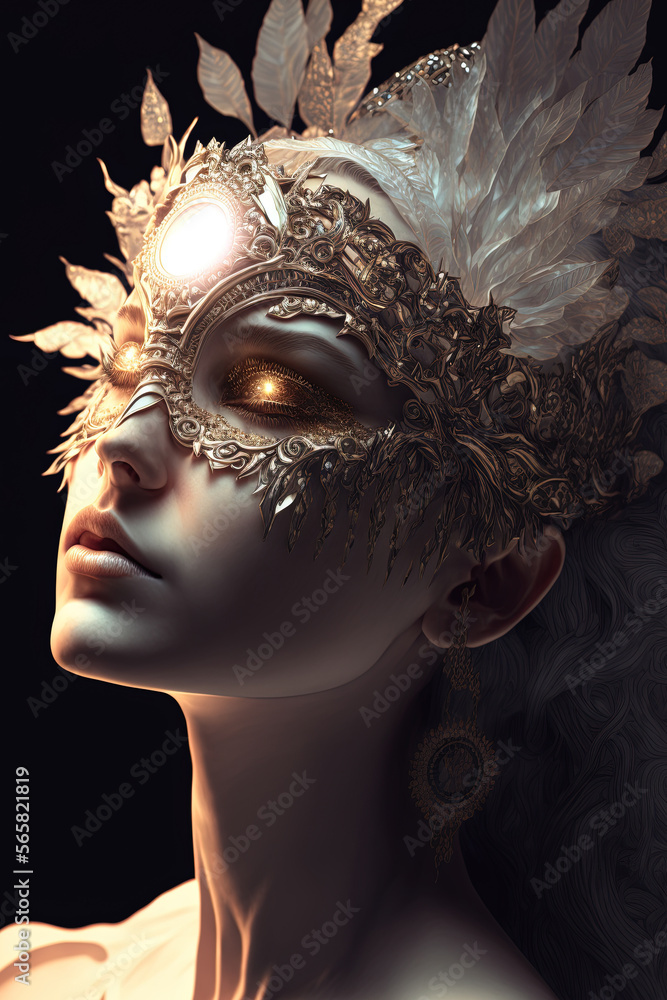 Goddess Fortuna, side view, bust shot, Generative AI Goddess Fortuna, side view, bust shot, Generative AI