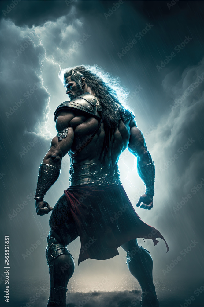Norse Mythology Thor God Of Thunder Generative AI Stock Illustration Norse Mythology Thor God Of Thunder Generative AI Stock Illustration