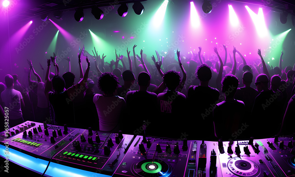 Fototapeta premium people dancing in the nightclub generated by generative ai