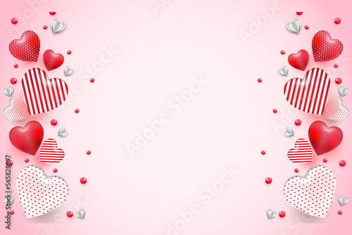 Valentine's Day Background Frame, heart shape 