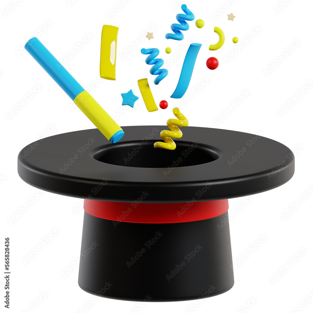Fototapeta premium 3d Magician hat icon