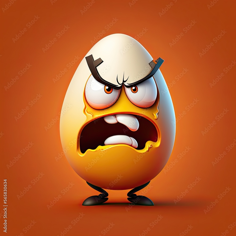 Angry egg cartoon character Angry egg cartoon character
