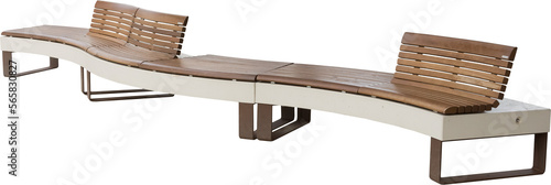 Fotografia Isolated PNG cutout of a modern wooden street bench on a transparent background,