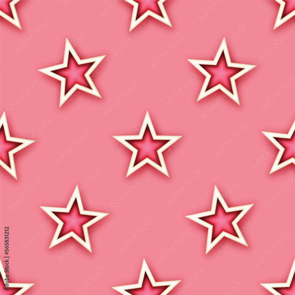 Endless Aesthetic Texture with Cute Magical Stars. Decorative Design for Prints, Fabrics, Wallpapers etc. Trendy Kids Print. Futuristical Seamless Pattern. Vector 3d Illustration Endless Aesthetic Texture with Cute Magical Stars. Decorative Design for Prints, Fabrics, Wallpapers etc. Trendy Kids Print. Futuristical Seamless Pattern. Vector 3d Illustration