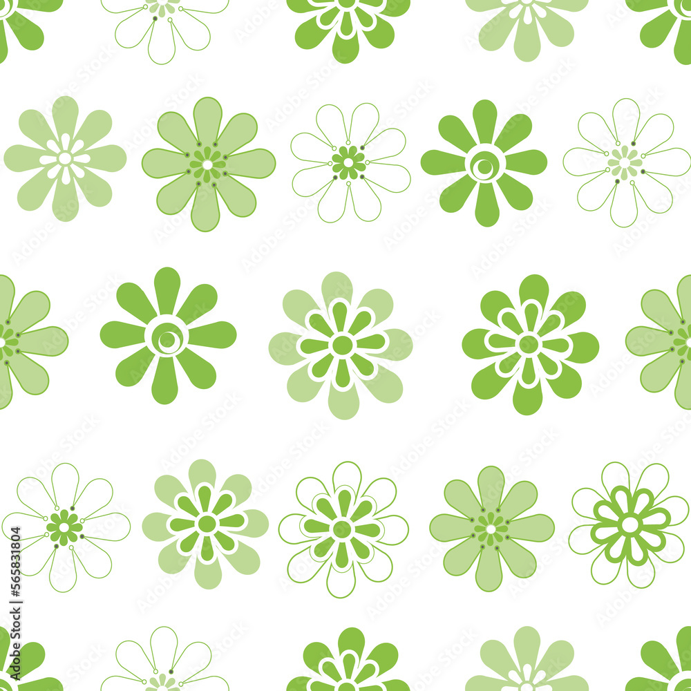 Spring Daisy flowers and dots Spring Daisy flowers and dots