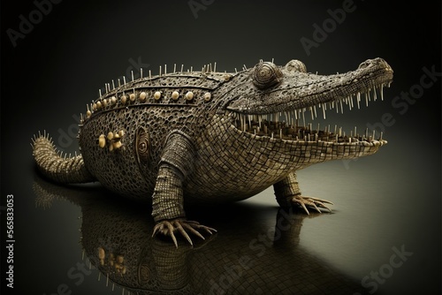 Crocodile made from hippopotamus  created with Generative AI technology