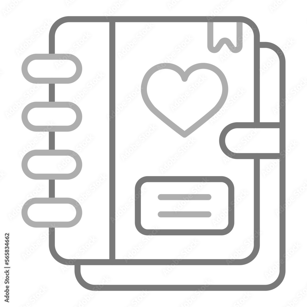 Diary Greyscale Line Icon Diary Greyscale Line Icon
