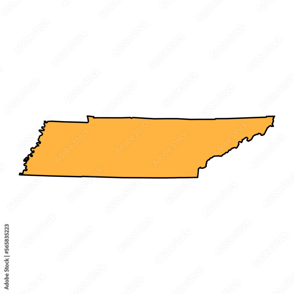 Tennessee map shape, united states of america. Flat concept icon symbol vector illustration Tennessee map shape, united states of america. Flat concept icon symbol vector illustration