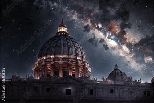 Vatican in the Milky Way  sublime symbol of catholicism