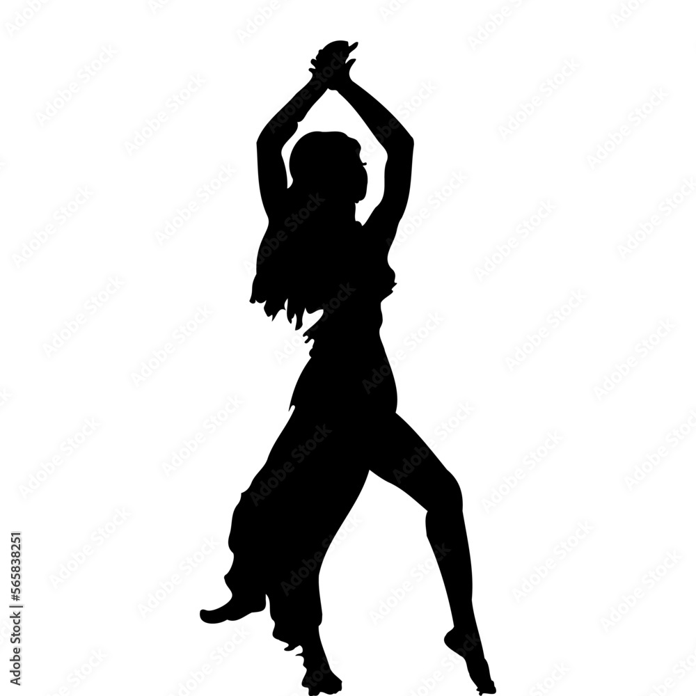 black african american woman in fashion silhouette vector