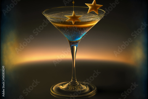 Illustration of a beautiful summer Pornstar Martini cocktail
