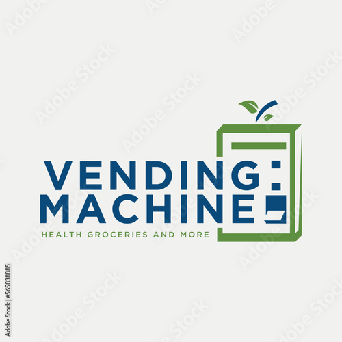 Vending machine company logo design template.