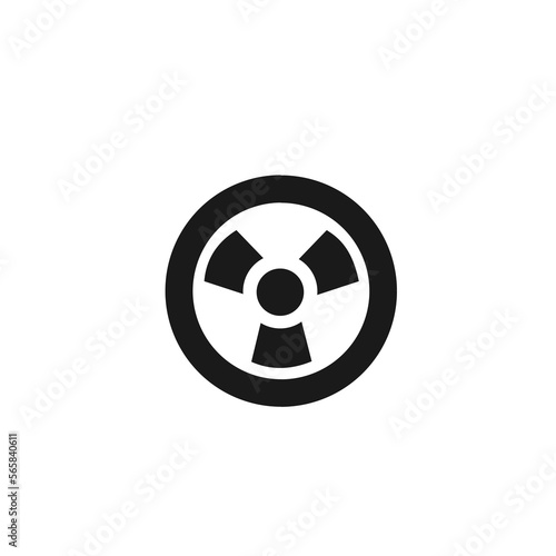 Vector illustration, flat icon of radioactive danger. 