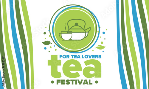 Tea Festival. For tea lovers. Event for professionals in the tea industry. Tea ceremony. Delicious leaf tea. Cafes and restaurants. Trainings for baristas from staff schools. Creative Illustration