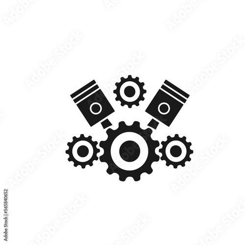 Vector illustrations, icons, logos with car parts. The engine of the car. 