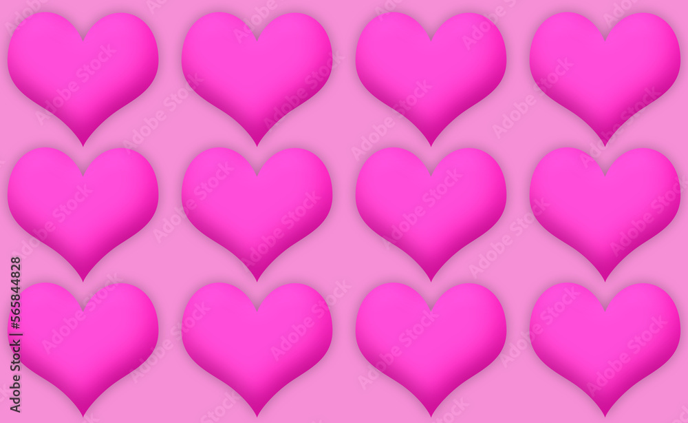 Fondo rosa de corazones de san valentín.
