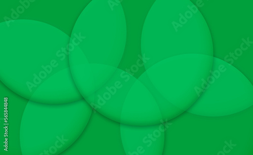 Fondo de círculos verde con sombra en fondo liso.