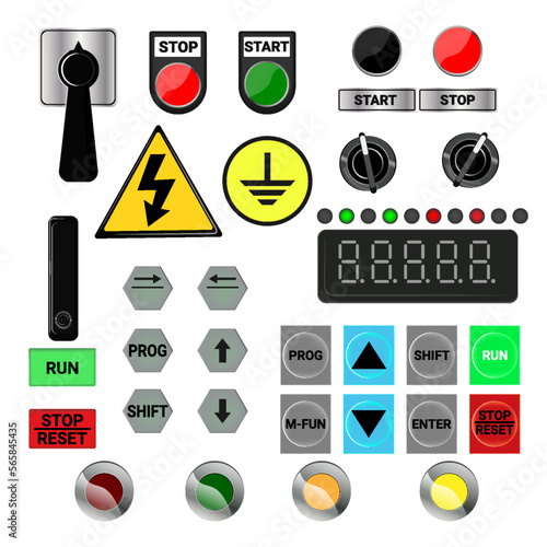 Control Panel. Production control panel and control of computer devices. Touchpad. Vector graphics 