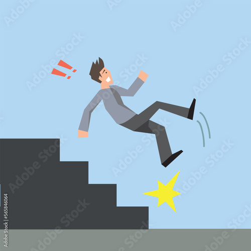 Man falling down the stairs-vector cartoon