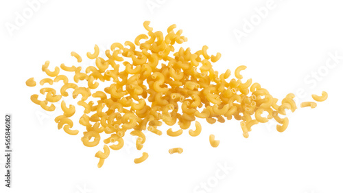 Bild auf Leinwand Macaroni flying explosion, yellow macaronis pasta float explode, abstract cloud fly