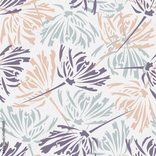 Seamless abstract floral pattern. Print for fabric design  wallpaper  wrapping.