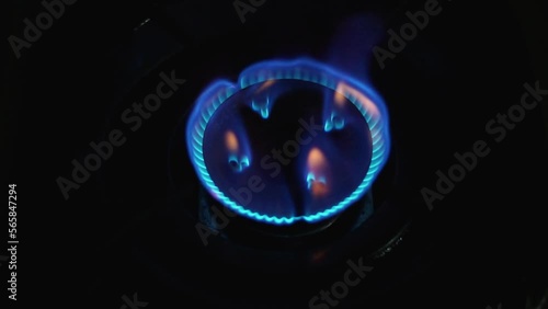 burning gas stove photo