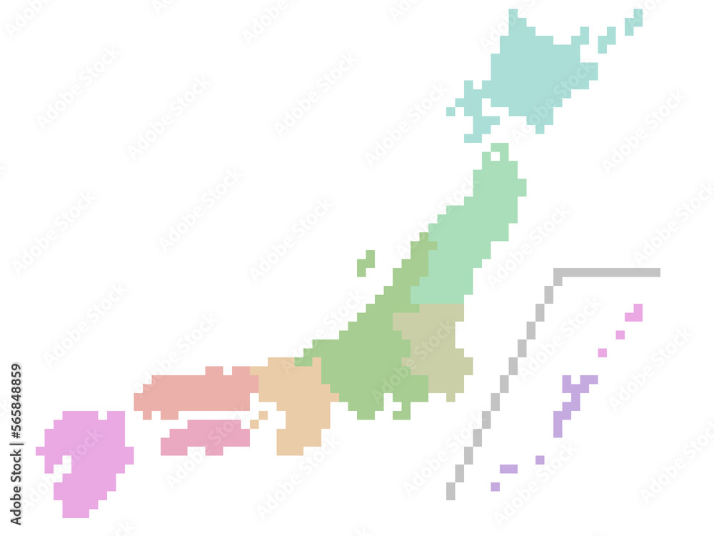 日本地図のドット絵