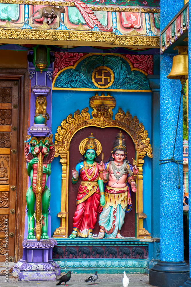 Indian style of decorating the exterior of the temple