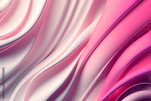 Abstract Dynamic Wave Gradient Texture Background Pink White, created by Generative AI
